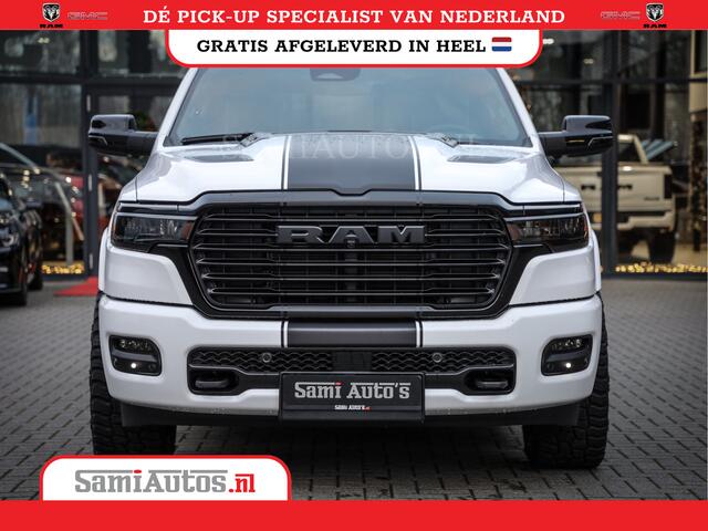 Dodge RAM PICKUP 420PK 636 Nm | 14,4 SCHERM + 10.2 INCH PASSENGER SCREEN | PRIJS MET LPG EN COVER EN GARANTIE | DUBBELE CABINE | PICK UP | 5 PERSOONS | DC | GRIJSKENTEKEN | VOORAAD 2223 - 5047