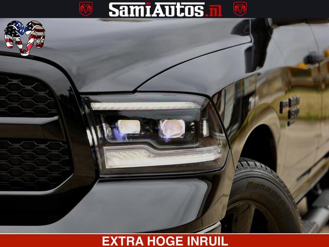 Dodge RAM PICKUP BLACK OPS | 5.7 HEMI V8 402PK | MORIMOTO LED | Eerste Eigenaar | Diamond Black | Comfortabele Dubbele Cabine DC met Royale 5 Zitplaatsen |