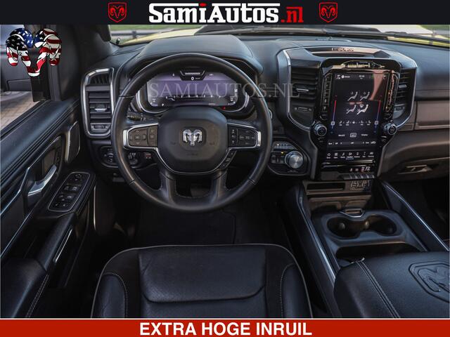 Dodge RAM PICKUP HULK PACK | BULLBAR | 5.7 V8 | HUD | PANO | DIGI CLUSTER | 360CAM | ADAPTIVE CRUISE | HEADUP | DIGITALE BINNENSPIEGEL | LARAMIE SPORT 4X4 | 3500KG | LEDER | LANE ASSIST | DODE HOEK INSTALLATIE |