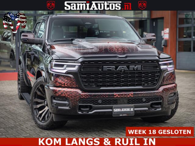 Dodge RAM PICKUP COBRA EDITION | All-In Prijs | Limited Night High Output 540HP 706Nm | Massage + Full Option | De Meest Luxe en Volle Pick-Up in zijn Klasse | Cobra pakket tegen meerprijs! | Comfortabele Dubbele Cabine met Royale 5 Zitplaatsen | BPM vrij | Nu Leverbaar u