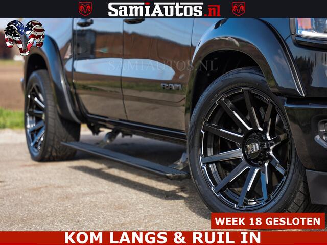 Dodge RAM PICKUP HULK PACK LIMITED | 5.7 V8 | WIDE BODY | STRIPING | HUD | LUCHTVERING | OPEN UITLAAT KLEP | BOM VOL CREW CAB | DUBBELE CABINE | DC | 5 PERSOONS |