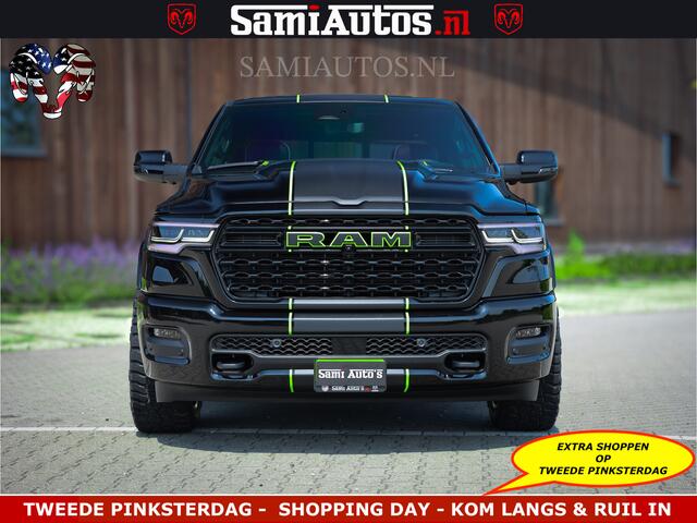 Dodge RAM PICKUP Limited Night High Output 540HP 706Nm | Massage + Full Option | De Meest Luxe en Volle Pick-Up in zijn Klasse | Comfortabele Dubbele Cabine met Royale 5 Zitplaatsen | BPM vrij | Nu Leverbaar uit Voorraad | Voorraad Nr 2300 - 7689