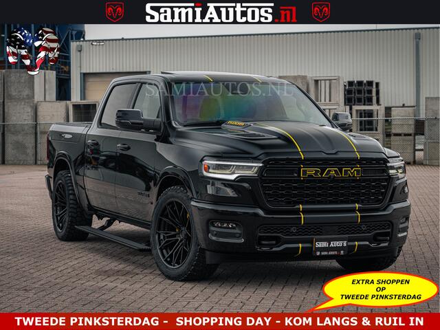 Dodge RAM PICKUP LIMITED NIGHT H.O 540HP 706Nm | Massage + Full Option | De Meest Luxe en Volle Pick-Up in zijn Klasse | Comfortabele Dubbele Cabine met Royale 5 Zitplaatsen | BPM vrij | Nu Leverbaar uit Voorraad | Voorraad Nr 2370 - 5411