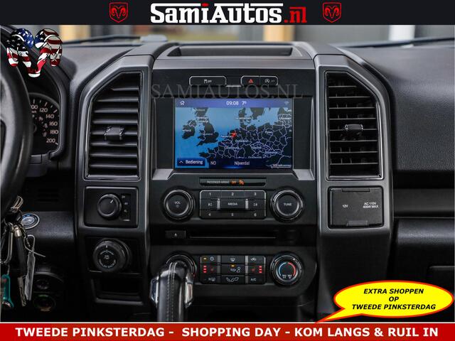 Dodge RAM PICKUP FORD F150 5.0 V8 4X4 | MAT OLIVE GREEN | BIJTELLING VRIJ | ZEER DIK | CAMERA | 3500KG | PANORAMA | LEDER | GO RHINO ROLLBAR | CRUISE CONTROL | PRINS LPG | BAKFLIP COVER | Deze pick-up is leverbaar met zowel een groot rijbewijs (C) als een klein rijbewijs 