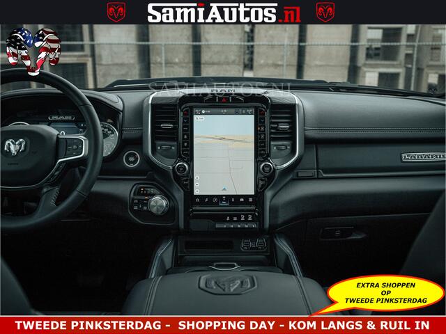 Dodge RAM PICKUP V8 5.7 402PK | LARAMIE SPORT | Krachtige Hemi | Panorama Dak | 12' Scherm | LPG | Comfortabele Dubbele Cabine met Royale 5 Zitplaatsen | NIEUW EN BPM vrij | Nu Leverbaar uit Voorraad | Nr 2529 - 1277 |