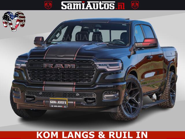 Dodge RAM PICKUP Limited Night High Output 540HP 706Nm | Massage + Full Option | De Meest Luxe en Volle Pick-Up in zijn Klasse | Comfortabele Dubbele Cabine met Royale 5 Zitplaatsen | BPM vrij | Nu Leverbaar uit Voorraad | Voorraad Nr 2335 - 5153 |