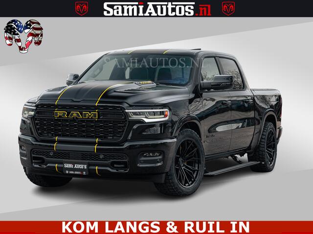 Dodge RAM PICKUP LIMITED NIGHT H.O 540HP 706Nm | Massage + Full Option | De Meest Luxe en Volle Pick-Up in zijn Klasse | Comfortabele Dubbele Cabine met Royale 5 Zitplaatsen | BPM vrij | Nu Leverbaar uit Voorraad | Voorraad Nr 2370 - 5411