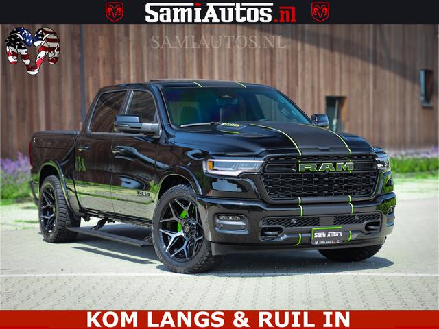 Dodge RAM PICKUP Limited Night High Output 540HP 706Nm | Massage + Full Option | De Meest Luxe en Volle Pick-Up in zijn Klasse | Comfortabele Dubbele Cabine met Royale 5 Zitplaatsen | BPM vrij | Nu Leverbaar uit Voorraad | Voorraad Nr 2300 - 7689
