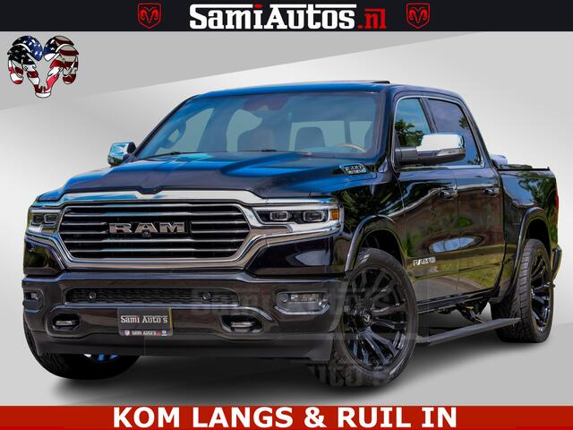 Dodge RAM PICKUP LONGHORN ® EDITION | NEW SADDLE LEATHER | VIRTUAL | HEAD UP | PANODAK | LUCHTVERING | BOM VOL | DC | 5,7L V8 HEMI 402 PK | CREW CAB | DUBBELE CABINE | 4X4 | 5 PERSOONS | GRIJSKENTEKEN | LIMITED
