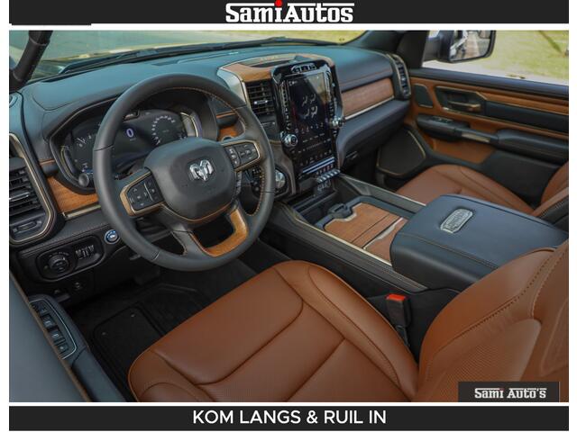 Dodge RAM PICKUP LONGHORN BRUIN LEDER 5,7L V8 HEMI | VIRTUAL | HEAD UP | PANODAK | LUCHTVERING | BOM VOL | DC | 402 PK | CREW CAB | DUBBELE CABINE | 4X4 | 5 PERSOONS | GRIJSKENTEKEN | LIMITED