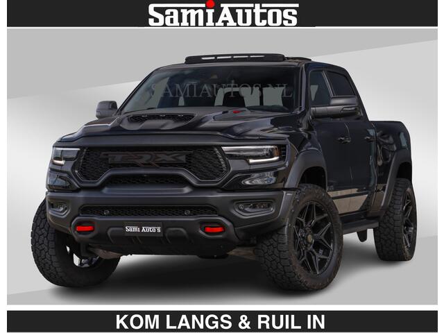 Dodge RAM PICKUP TRX HELLCAT | 6.2 V8 712PK SUPERCHARGER | RODE STIKSELS | FULLY LOADED | CARBON | CREW CAB | DUBBELE CABINE | 5 PERSOONS | De specialist in Amerikaanse pick-ups in Nederland en Europa.
