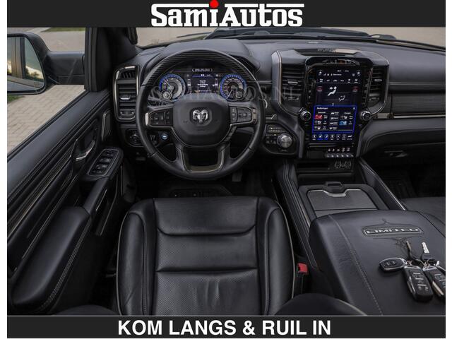 Dodge RAM PICKUP LIMITED 5.7 V8 HEMI | TOP STAAT | BOM VOL | HUD | LUCHTVERING | STRIPING | BREDE WIELEN | OPEN UITLAAT KLEP | ADAPTIVE | PANO | DC | CREW CAB | DUBBELE CABINE | 5 PERSOONS |