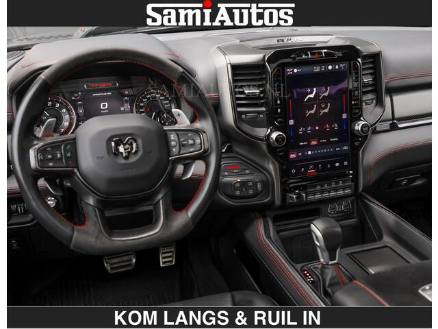 Dodge RAM PICKUP TRX HELLCAT 712 PK 6.2 V8 SUPERCHARGER | BLACK EDITION | BOM VOL | GRANITE MET ZWART LEDER RODE STIKSELS | CREW CAB DUBBELE CABINE DC | 5 PERSOONS GRIJS KENTEKEN |