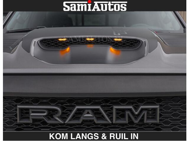 Dodge RAM PICKUP TRX HELLCAT 712 PK 6.2 V8 SUPERCHARGER | BLACK EDITION | BOM VOL | GRANITE MET ZWART LEDER RODE STIKSELS | CREW CAB DUBBELE CABINE DC | 5 PERSOONS GRIJS KENTEKEN |