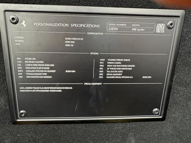 Ferrari 488 3.9 Spider HELE ** NL geleverd ** Atelier ** Carbon ** Titanium Exhaust ** 360 Camera ** Scuderia Shields ** NAP!