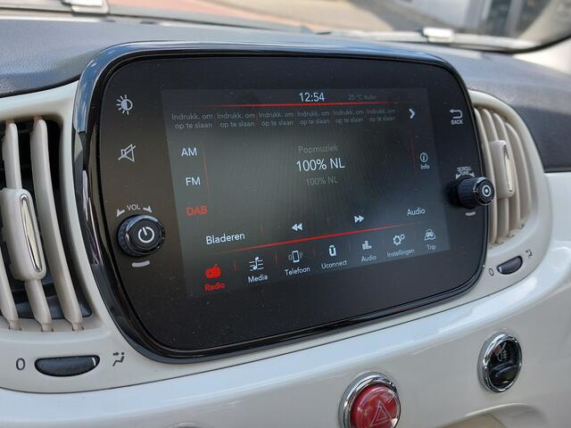 Fiat 500 1.0 Hybrid 70pk Dolcevita | Apple Carplay + Android Auto | Clima | Cruise | Panoramadak | Bluetooth Carkit+Streaming+USB | Elek.Ramen+Spiegels | Stuurbekrachtiging | 15''lm
