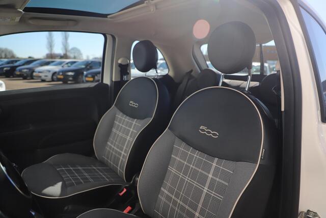 Fiat 500 0.9 TwinAir Turbo Lounge Panoramadak Radio Bluetooth Parkeersensor 15 inch LMV Parelmoer Wit