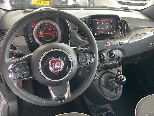 Fiat 500 1.0 Hybrid Lounge Nardo grey Airco - Cruise control - Park.S Achter - MFL-Stuurwiel - LMV 16"- Apple carplay/Android auto/U-connect/bluetooth - E.Ramen voor- B.Stoel IHV - Regensensor - Brake assist - Centr. vergr. met