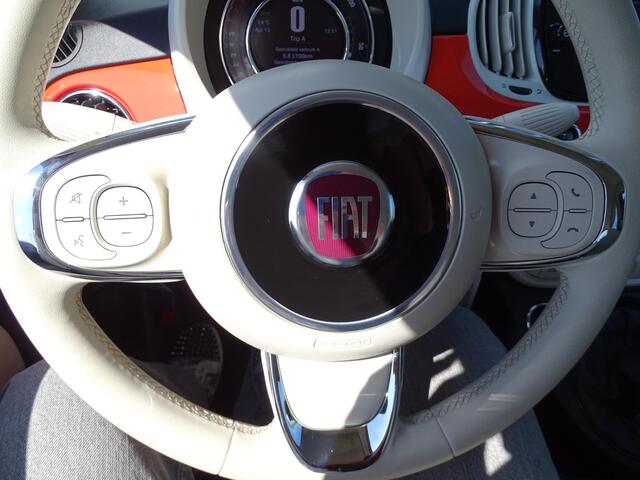 Fiat 500 1.0 Hybrid RED Cabrio, Dolce Vita, Airco/ECC, Elec ramen, LM-velgen, Bedienbaar stuur, Parkeersensoren
