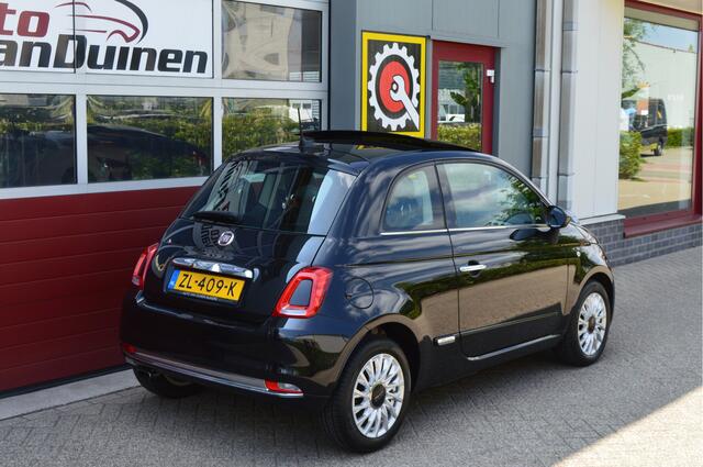 Fiat 500 0.9 TwinAir Turbo Lounge O.a: Carplay, Navi, Cruise, Airco, Open dak, PDC, Etc. All-in prijs!