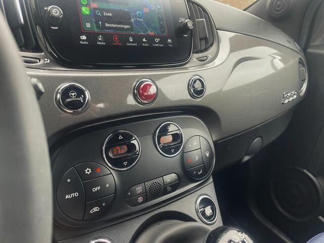 Fiat 500 1.0 Hybrid, Groot navigatie scherm, Parkeersensoren, Climate controle, cruise control