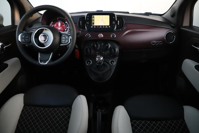 Fiat 500 1.0 Hybrid Star Bianco Stella Licht Roze Panoramadak 15 inch LMV Carplay Navigatie Airco Cruise Control