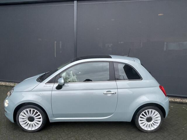 Fiat 500 1.0 Hybrid Dolcevita Clim control - Apple carplay/Android auto - Bluetooth - Cruise control - E ramen voor - Mistlampen - Multimedia voorbereiding - Panoramadak - Parkeersensoren Achter Speciale kleur Ocean green metallic