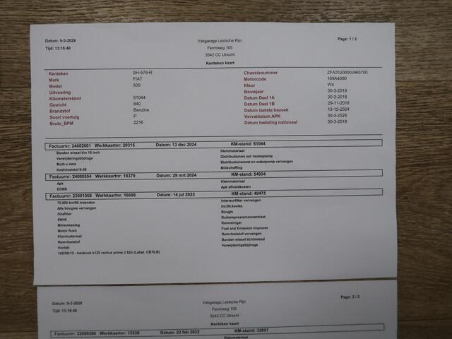 Fiat 500 1.2 Popstar NL-auto NAP Airco Sportvelgen Onderhoud aanwezig Bluetooth LED dagrijverlichting 2 sleutels Nette staat Apk nieuw