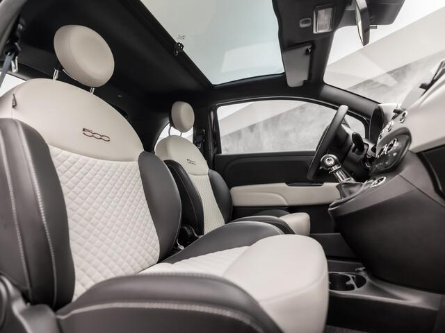 Fiat 500 1.0 Hybrid Launch Sport (PANORAMADAK, VIRTUAL COCKPIT, APPLE CARPLAY, GROOT NAVI, LEDER, CLIMATE, SPORTSTOELEN, ZWART HEMEL, PARKEERSENSOREN, LM VELGEN, NIEUWSTAAT)