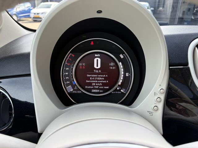Fiat 500 1.0 Hybrid Dolcevita, schuifkantel/panodak, cruise/climate controle, 1/2leder