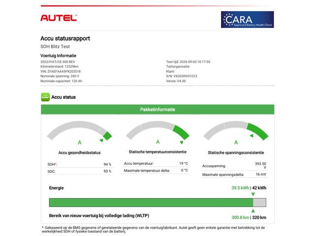 Fiat 500 La Prima 42 kWh / SOH 94% / Apple Carplay/Android Auto / Achteruitrijcamera / Adaptieve Cruise Control / Lichtmetalen Velgen 17" / Navigatie / 3-fase / Snelladen /