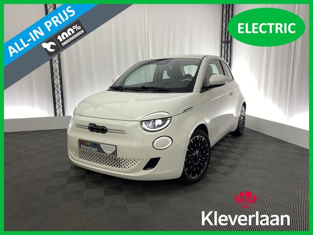 Fiat 500 La Prima 42 kWh | Apple carplay | Navi | Camera | Leer | Stoelverwarming | Armsteun | Dodehoekdet.
