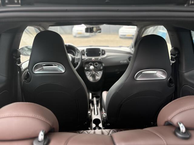 Fiat 500 ABARTH 1.4 T-Jet Turismo, elektrische schuif/panodak !! truffelbruin leder.