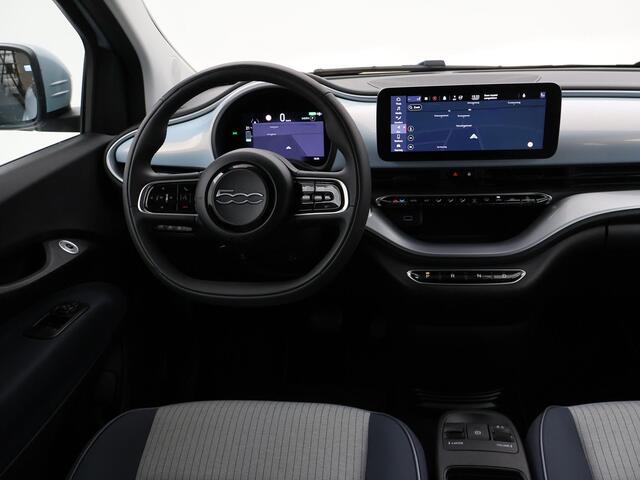 Fiat 500C La Prima 42 kWh *CELESTIAL BLUE* + STOELVERW. | CAMERA | 17 INCH | APPLE CARPLAY