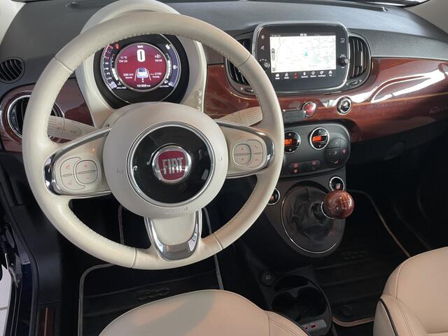 Fiat 500C 0.9 TwinAir Turbo Riva Speciale unieke uitvoering! - Elektrisch bedienbare kap - houtafwerking interieur - 105 pk - climate control - parkeersensoren achter multifunctioneel stuurwiel - navigatie - u connect - mistlampen - licht metalen velgen - lederen b