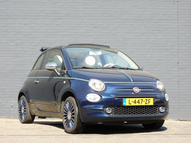 Fiat 500C 1.2 Lounge RIVA CABRIO TOPSTAAT! LEER! NAVI! PARKEERSENSOR ACHTER! AIRCO! LM VELGEN!