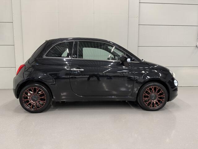 Fiat 500C 1.2 Edition "120th" LED/CARPLAY/VIRTUAL/16"COPPER/MF-STUUR/ECC/CRUISE/PARKEERSENSOREN/BLACK ALL BLACK/NIEUWSTAAT