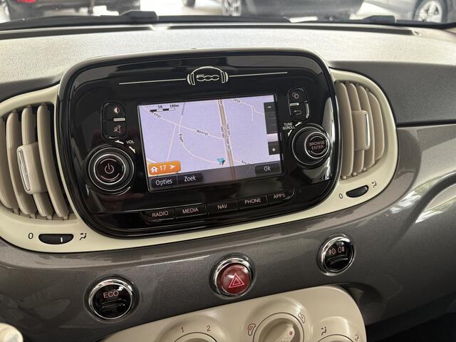 Fiat 500C 0.9 TwinAir Turbo Lounge Automaat Glazen panoramadak - Airco - Navigatie - Parkeersensor achter - Licht metalen velgen 15 inch - Cruise control - Mistlampen - Elektrische ramen - Stuur multifunctioneel - Bluetooth - Centrale vergrendeling met afstandsbedi