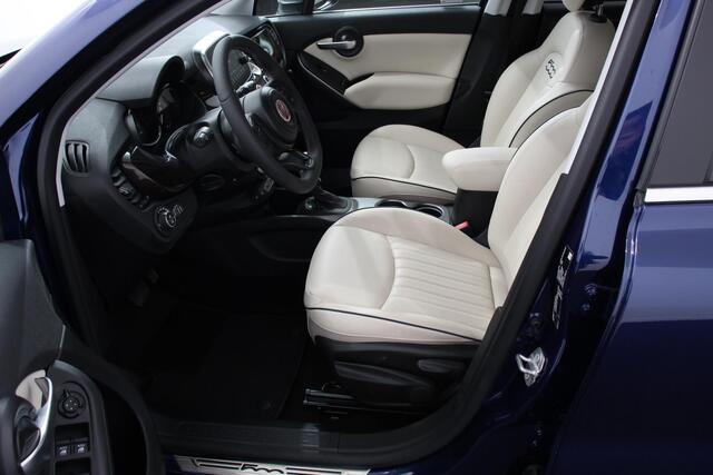Fiat 500X Fiat 500X 1,4 Turbo 150pk Yacht Club Automaat Leder Navigatie Audio Canvas vouwdak Adaptive Cruise Control Camera Dab Led 18"Lmv Extra getint glas