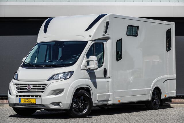 Fiat DUCATO Horsetruck | Dubbele cabine 5-Persoons | 2-Paards | Theault | Trekhaak | Achteruitrijcamera | 16'' | Chalk Grey