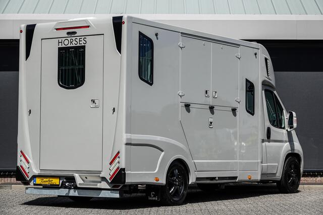 Fiat DUCATO Horsetruck | Dubbele cabine 5-Persoons | 2-Paards | Theault | Trekhaak | Achteruitrijcamera | 16'' | Chalk Grey