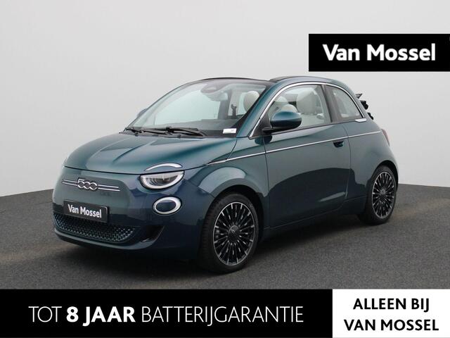 Fiat E-500 C La Prima 42 kWh | AppleCarplay & Android Auto | Canvas Schuifdak | Lichtmetalen Velgen | Climate Control | Navigatie |