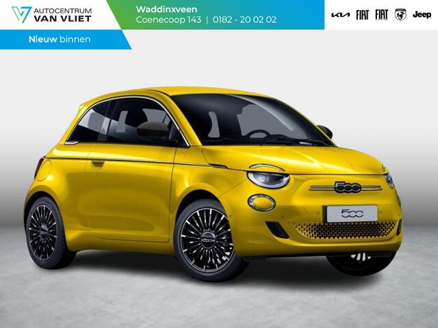 Fiat E-500 La Prima 42 kWh | Uit voorraad leverbaar | Panoramadak | Adapt. Cruise | Pack Top Plus | Camera | Leder | Apple Carplay