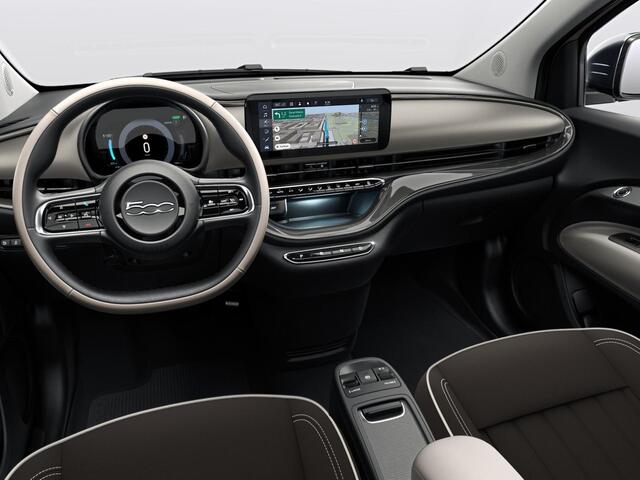 Fiat E-500 La Prima 42 kWh | Uit voorraad leverbaar | Panoramadak | Adapt. Cruise | Pack Top Plus | Camera | Leder | Apple Carplay