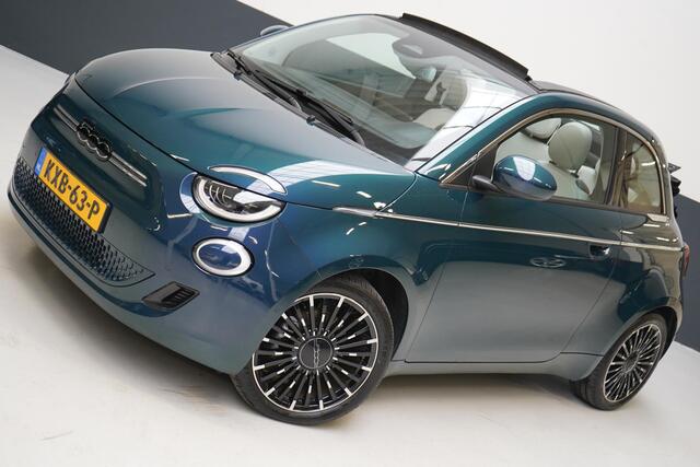 Fiat E-500 Cabrio La Prima 42 kWh SoH 94,9% | Leder | Stoelverwarming | Lm velgen | Navigatie | Carplay