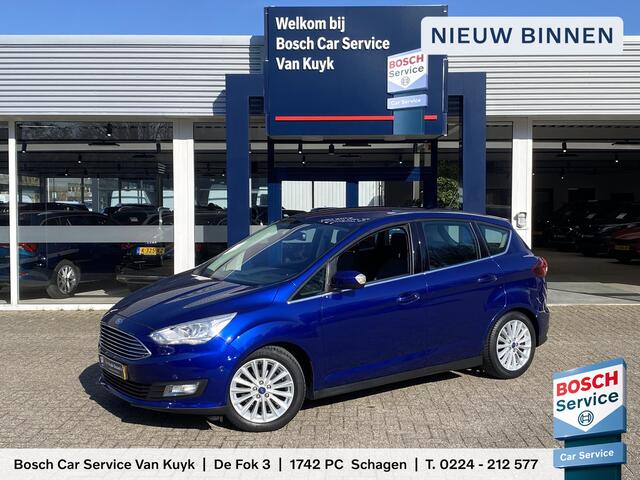 Ford C-MAX 1.0 Titanium / NL-Auto / 48.000 KM / Apple-Carplay & Android-Auto / Cruise-Control / Climate-Control / Elektr.-Achterklep / Radio-Bluetooth / Navi / Verwarmde Voorruit / PDC V+A met Camera / 17'' LMV / ENZ.