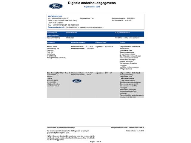 Ford C-MAX 1.0 125 pk Titanium winterpack, trekhaak, navigatie