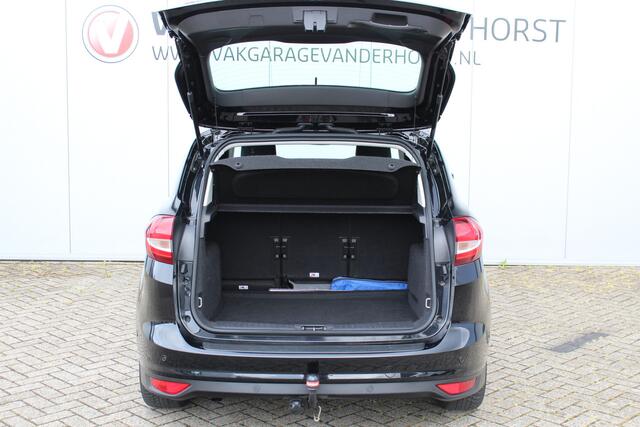 Ford C-MAX 1.0-100pk Titanium. Nette, goed onderhouden hoogzitter ! Autm. airco dual, stoel-, stuur- en voorraamverwarming, parkeersensoren v+a, park assist, cruise control, r/cd, navigatie, telefoonvoorb., trekhaak etc.
