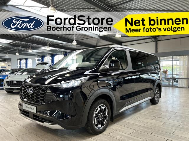 Ford Custom Tourneo Active 340 2.5 PHEV 233 pk L2 8 persoons | Trekhaak | Winter Pack | B&O | Camera | 2x schuifdeur | Adapt. cruise | LED | 17" | 4 seiz. banden | 1850kg trekgewicht |