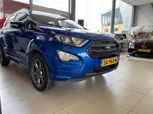 Ford ECOSPORT 1.0 EcoBoost ST-Line,1e Eigenaar,Dealeronderhouden,Navigatie,Achteruitrijcamera,Spraakbediening,B&O,Keyless,Halfleder/Alcantara,Stoel&Stuurverwarming,V&A Sensoren,Two Tone Lak,17 Inch Lmv
